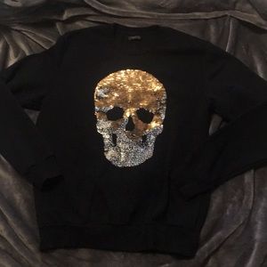 Zara Black, sequined skull sweater